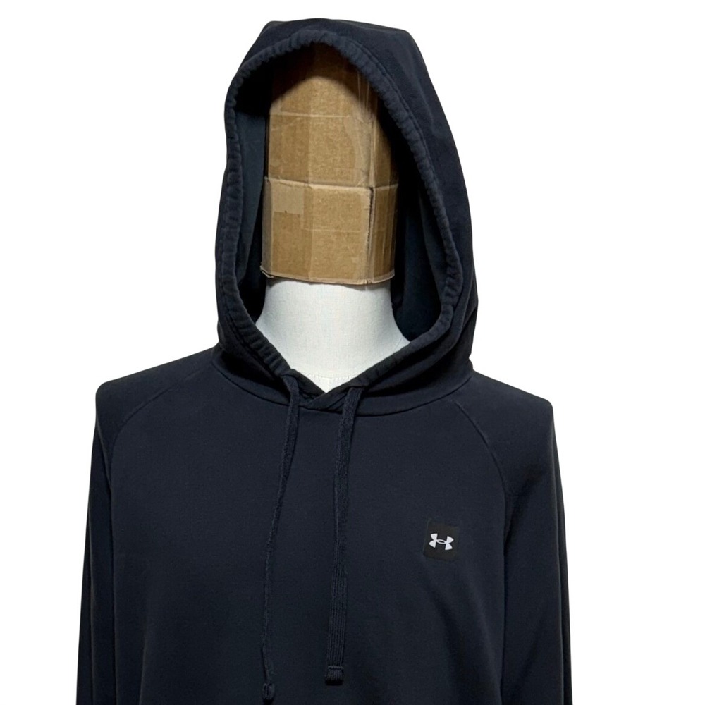 Under Armour Hoodie Mens XXL Black Rival Fleece Loose Fit Pullover Sweatshirt
